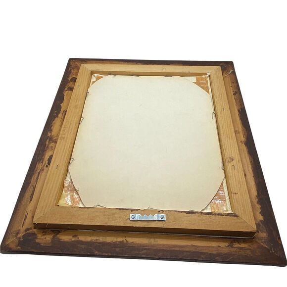 Boy And Dog Cross Stitch Vtg Handmade Multicolor Decorative Art 14"x12" - Picture 6 of 12